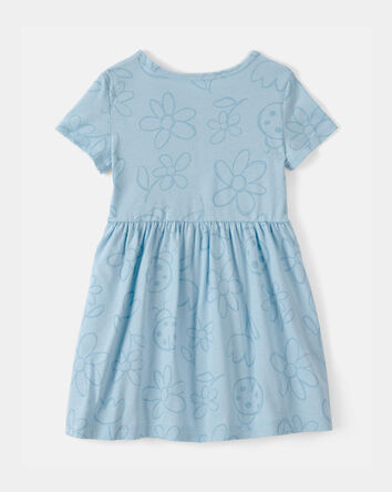 Toddler Girl Floral Ladybug Short-Sleeve Dress - Blue, 