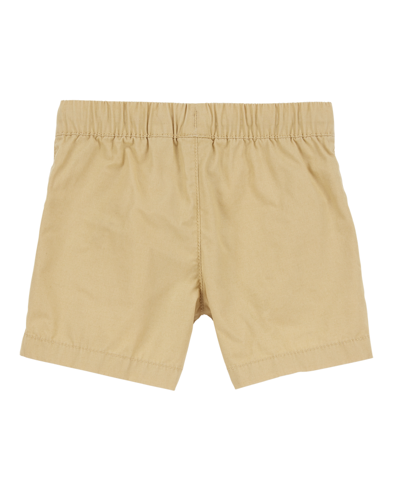 Toddler Pull-On Poplin Shorts - Khaki, image 4 of 6 slides