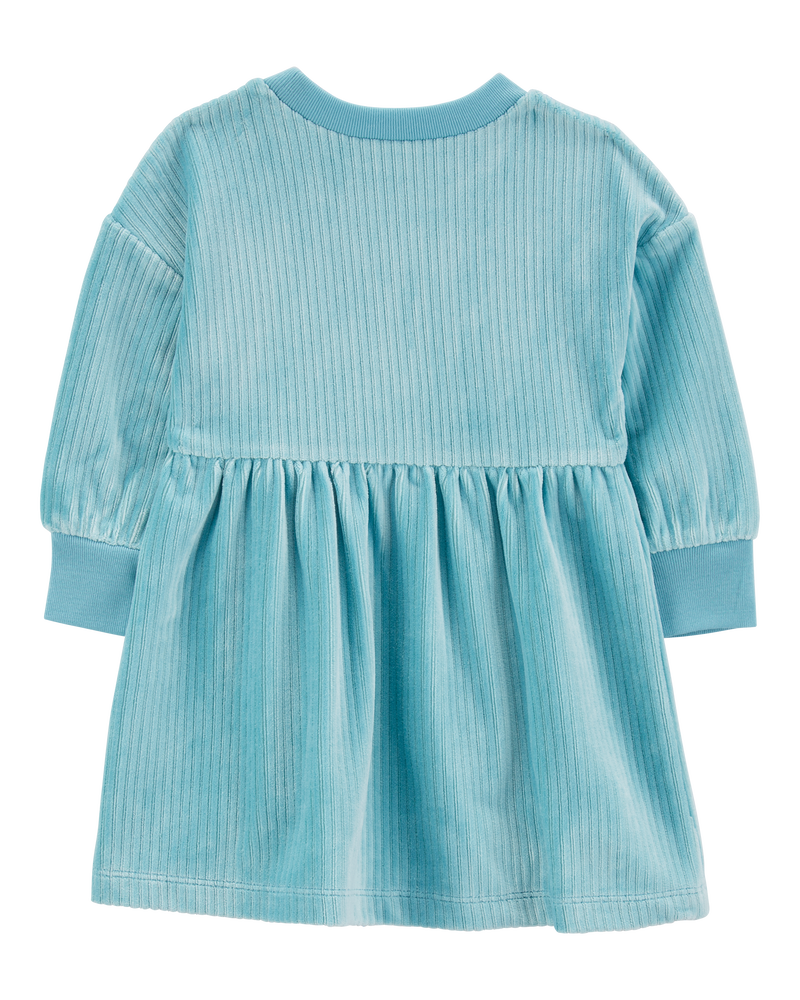Baby Long-Sleeve Velour Dress, image 2 of 5 slides