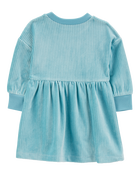 Baby Long-Sleeve Velour Dress, image 2 of 5 slides