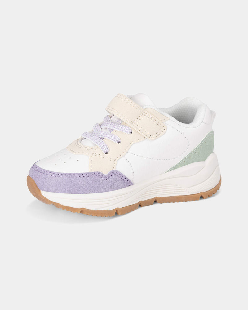 Toddler Girl Colour Block Sneakers - White, image 6 of 6 slides