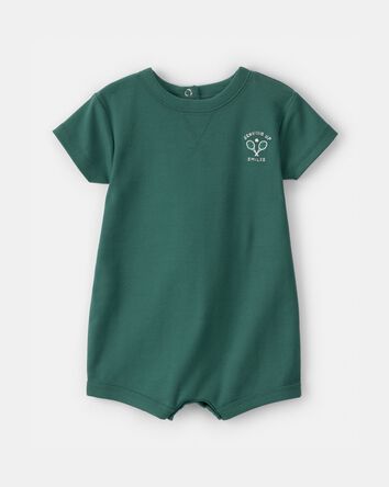 Baby Tennis Short-Sleeve Romper - Green, 