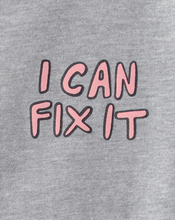 Toddler Boy 'I Can Fix It' Construction Graphic Tee - Grey, 