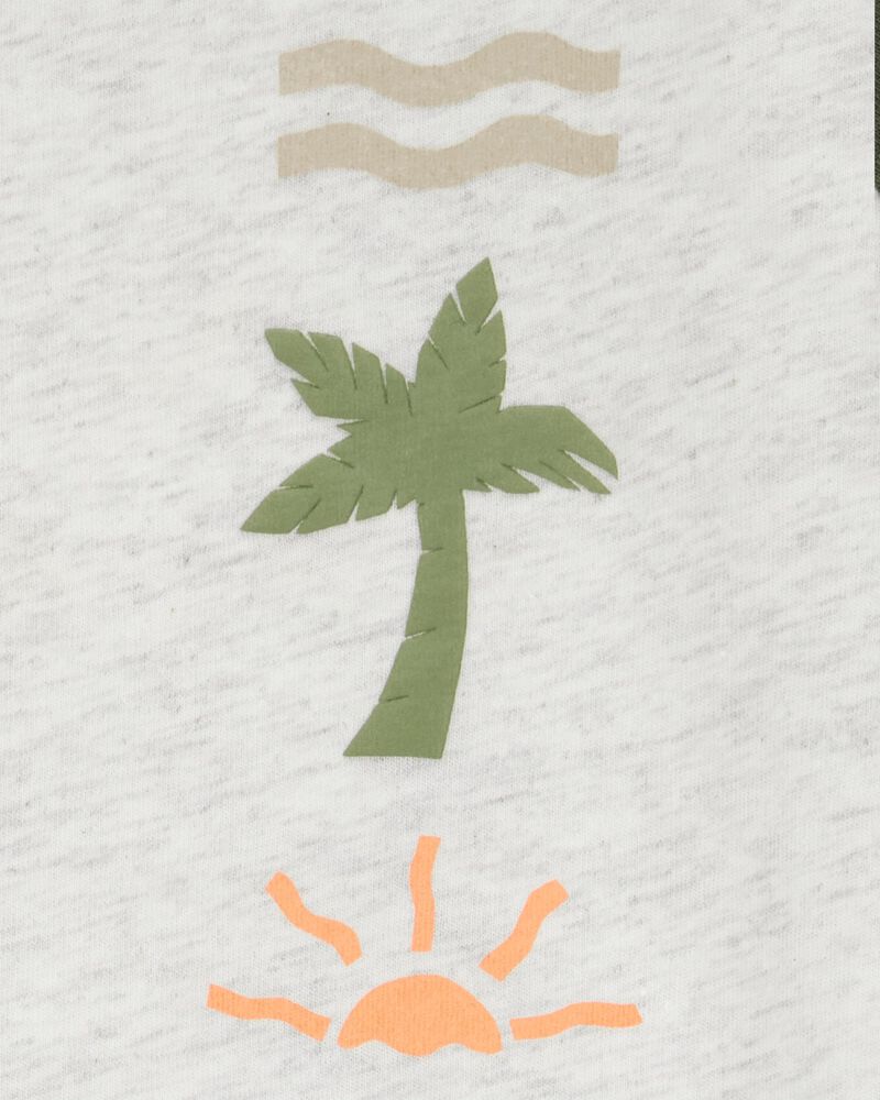 Toddler Tropical Woven Short-Sleeve Tee - Gray, image 3 of 4 slides