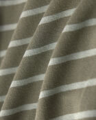 Baby Boy Striped PurelySoft&trade; Long-Sleeve Jumpsuit - Olive Green, image 3 of 6 slides