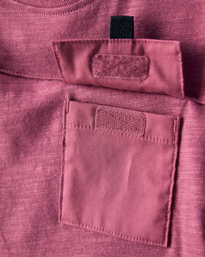 Baby Boy Long-Sleeve Pocket Tee - Red, image 3 of 5 slides