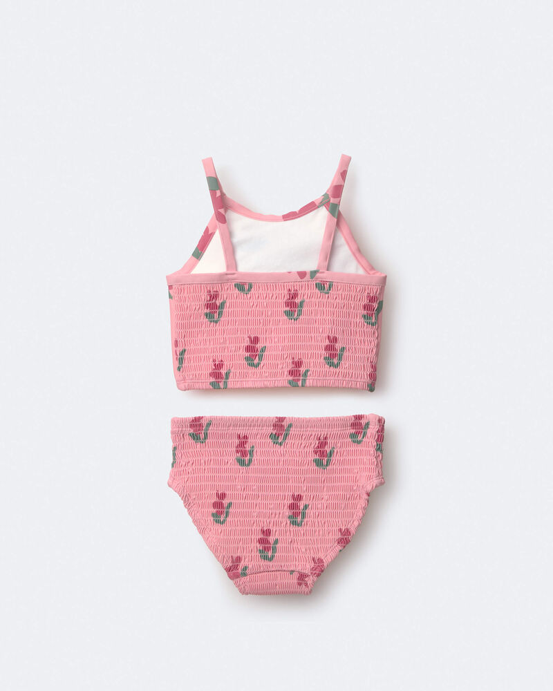 Toddler Girl Smocked Tankini in Floral Print - Pink, image 6 of 7 slides