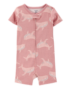Baby Whale Print Snug Fit Cotton 1-Piece Pyjamas, image 1 of 4 slides