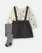 Baby Girl 3-Piece Halloween Long-Sleeve Dress Set - Black, image 1 of 6 slides