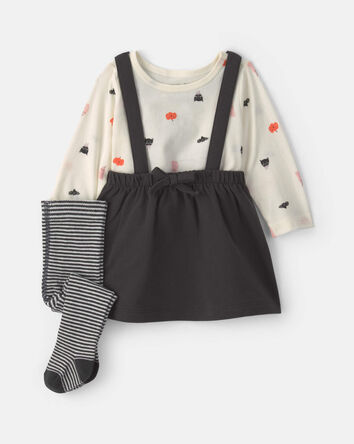 Baby Girl 3-Piece Halloween Long-Sleeve Dress Set - Black, 