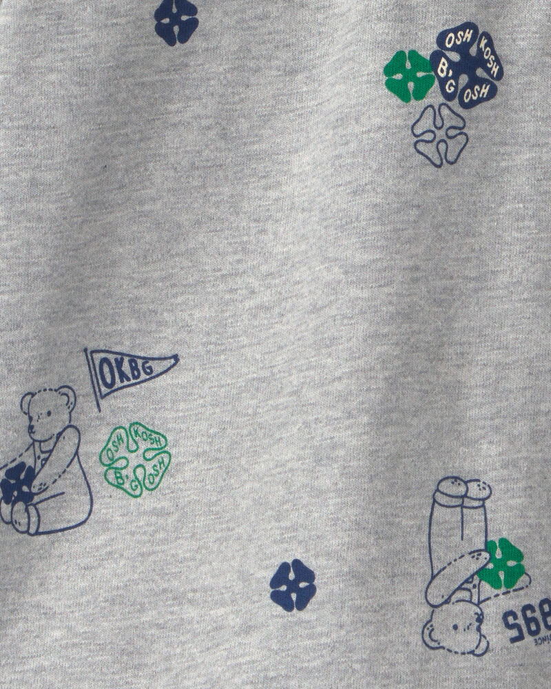 Polo manches longues &agrave; motif ourson pour tout-petit - Gris, image 2 sur 2 diapositives