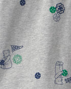 Polo manches longues &agrave; motif ourson pour tout-petit - Gris, image 2 sur 2 diapositives
