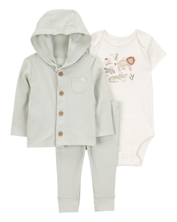 Baby 3-Piece Lion Little Cardigan Set, 