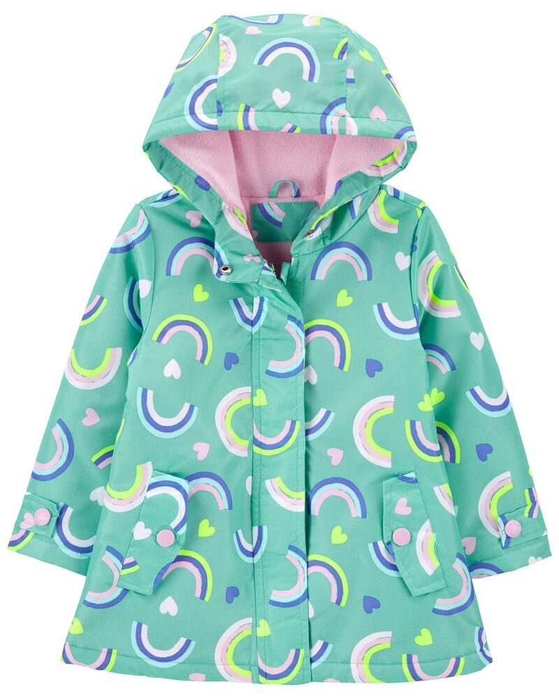 FleeceLined Rainbow Rain Jacket