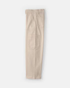 Girls Straight-Leg Cargo Jeans - Cream, image 3 of 5 slides