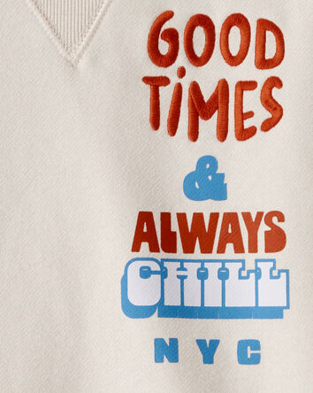 Boys Fleece Pullover Sweatshirt - Cream, 