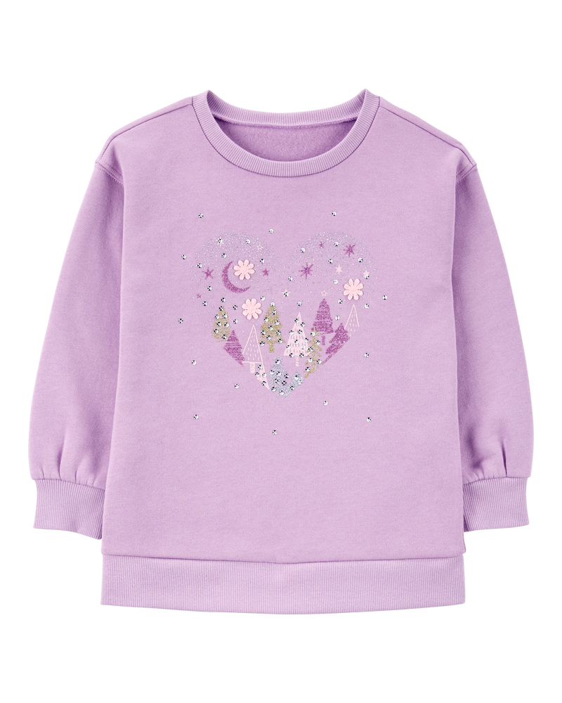 Toddler Heart Fleece Sweatshirt, image 1 of 3 slides