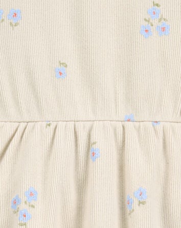 Baby Floral Sunsuit - Ivory, 