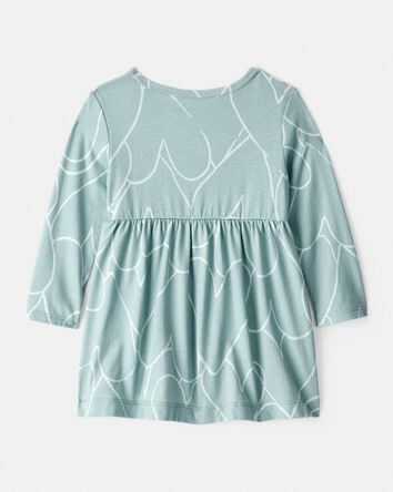 Bébé fille - Robe à manches longues en coton à motifs de cœur. - Vert, 