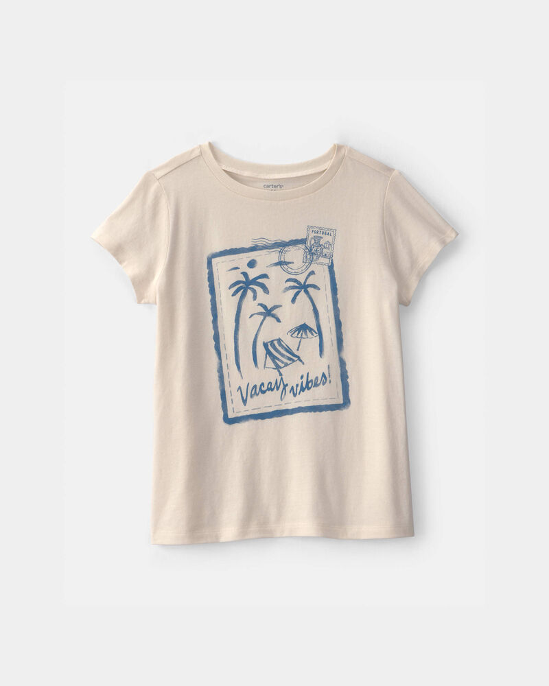 Filles - T-shirt &agrave; imprim&eacute; de plage &laquo;Vacay Vibes&raquo; - Ivoire, image 1 sur 2 diapositives