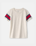 Gar&ccedil;ons - T-shirt &agrave; manches courtes &agrave; rayures &ndash; Cr&egrave;me, image 1 sur 2 diapositives