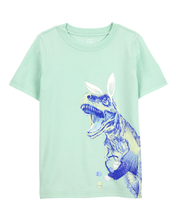 Kid Dinosaur Cotton Blend Short-Sleeve Tee - Green, 