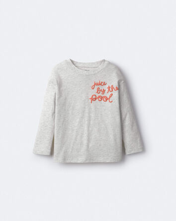 Tout-petit - T-shirt &agrave; manches longues &agrave; imprim&eacute; &laquo;Juice By The Pool&raquo; - Gris chin&eacute;, 