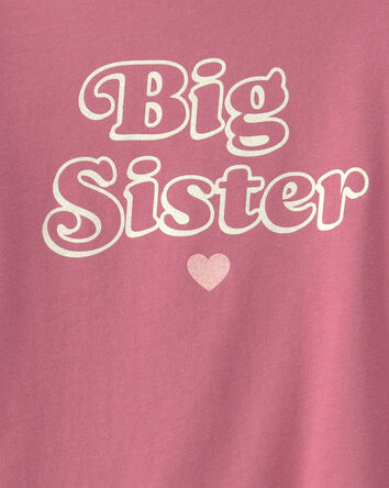 Girls 'Big Sister' Long-Sleeve Graphic Tee - Pink, 