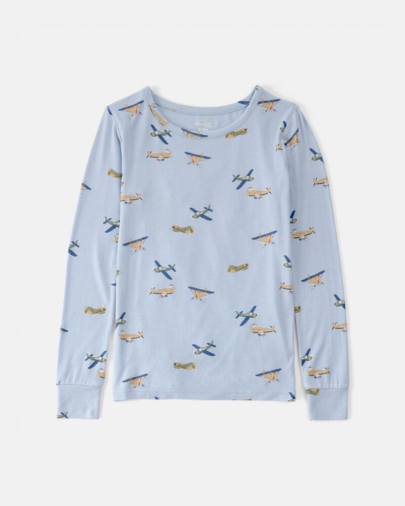 Gar&ccedil;ons - Ensemble 2 pi&egrave;ces pyjama PurelySoft &agrave; fermeture &agrave; glissi&egrave;re 2 sens, avion - Bleu, image 3 sur 5 diapositives