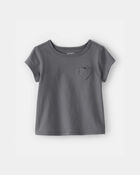 Baby Girl Heart Pocket Top - Grey, image 1 of 3 slides