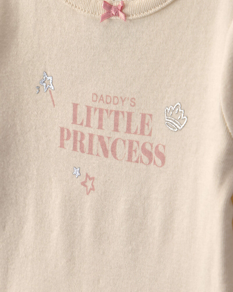 Baby Girl 2-Piece 'Daddy's Little Princess' Long-Sleeve Bodysuit & Tulle Pant Set - Pink/Cream, image 3 of 4 slides