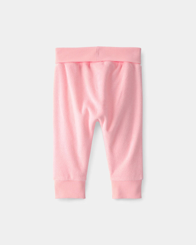 Baby Girl Terry Pants - Pink, image 2 of 4 slides