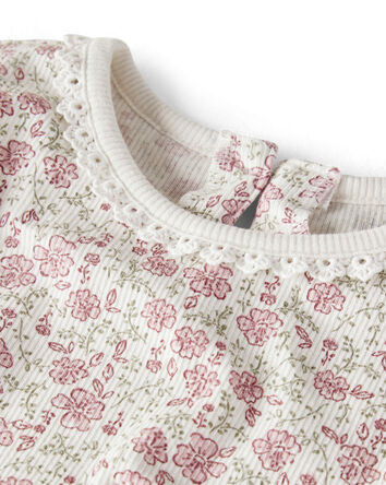 Tout-petit fille - T-shirt côtelé en coton biologique, paquet de 2, 