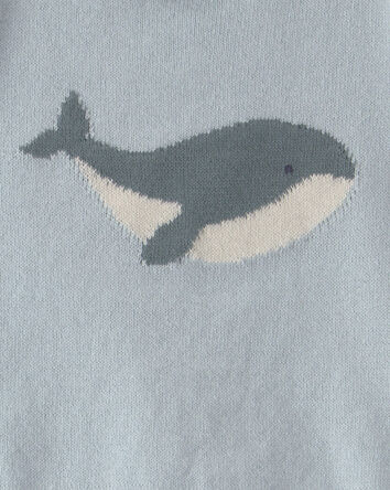 Baby 2-Piece Whale Short-Sleeve Sweater Top & Short Set - Blue, 