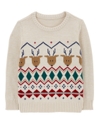 Toddler Fair Isle Cotton Sweater, image 1 of 4 slides