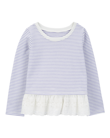 Baby Striped French Terry Sweater - Blue, 
