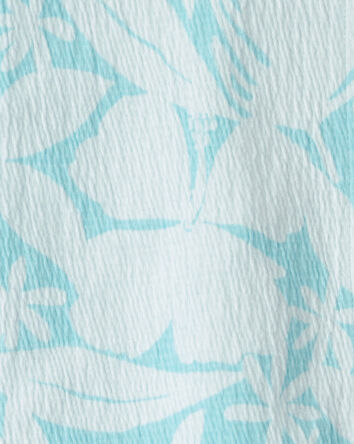 Girls Floral Gauze Short-Sleeve Top & Short Set - Blue, 