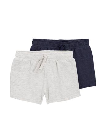 Baby 2-Pack Knit Denim Pull-On French Terry Shorts, 