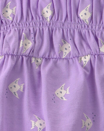 Baby Girl 3-Piece Fish Top & Short Set - Purple, 