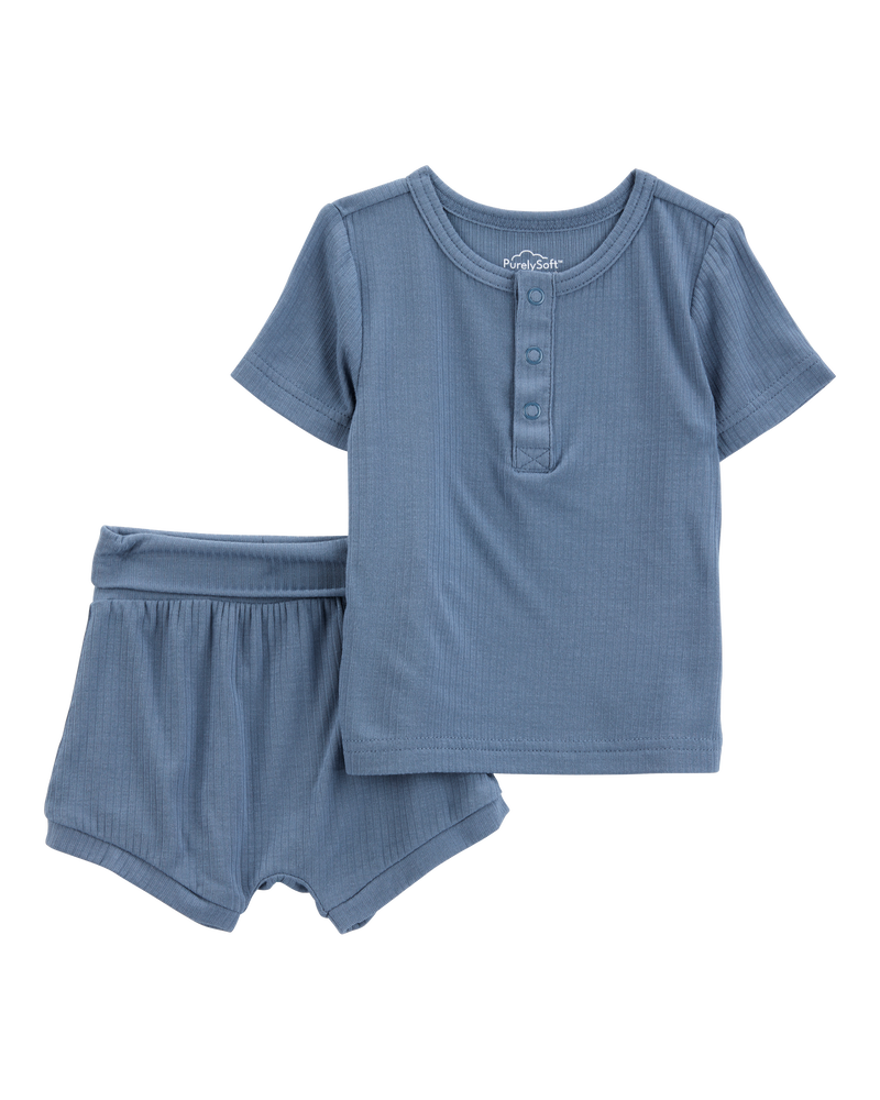 Bébé garçon - Ensemble 2 pièces PurelySoft - Bleu marine, image 1 sur 5 diapositives