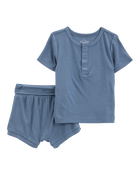 Bébé garçon - Ensemble 2 pièces PurelySoft - Bleu marine, image 1 sur 5 diapositives