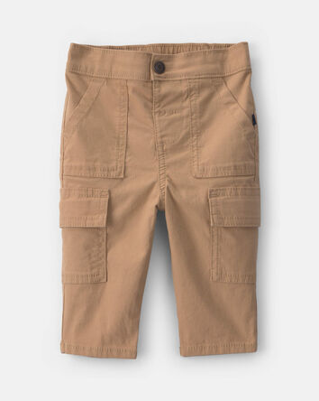 Baby Boy Wide-Leg Cargo Pants - Khaki, 