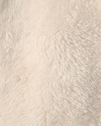 Baby Bear Teddy Fleece Zip-Up Hoodie - Cream, 