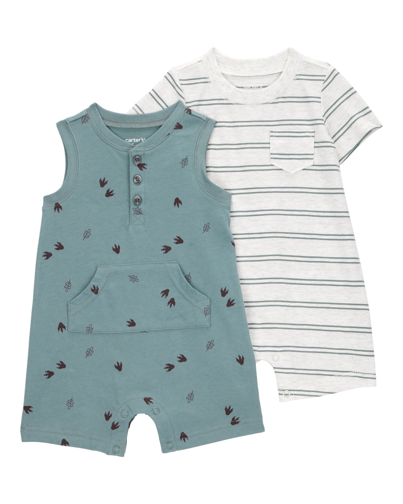 Baby 2-Pack Striped Romper Set, image 1 of 6 slides