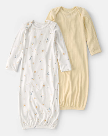 Baby 2-Pack Constellation PurelySoft Sleeper Gowns - Yellow/Ivory, 