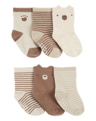 Baby 6-Pack Striped Bear Booties, image 1 of 2 slides