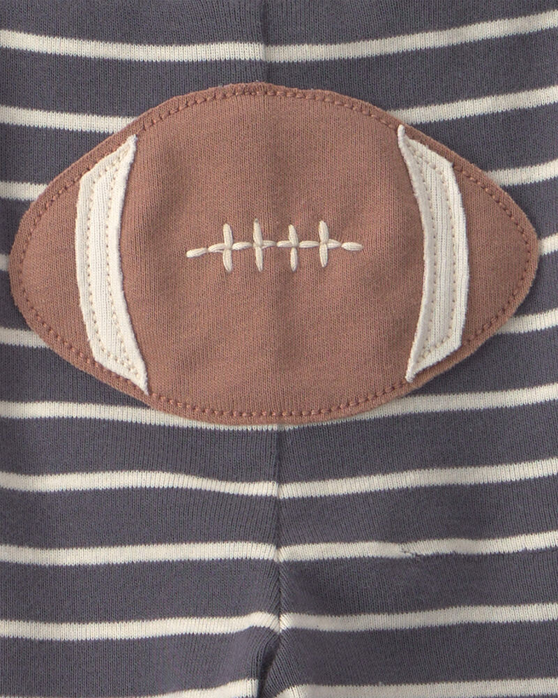 B&eacute;b&eacute; gar&ccedil;on - Ensemble 3 pi&egrave;ces cache-couche et pantalon &agrave; motif football &ndash; Gris/Ivoire, image 4 sur 4 diapositives