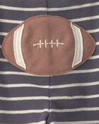B&eacute;b&eacute; gar&ccedil;on - Ensemble 3 pi&egrave;ces cache-couche et pantalon &agrave; motif football &ndash; Gris/Ivoire, image 4 sur 4 diapositives
