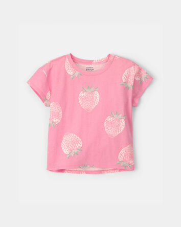 Filles - Haut &agrave; motif de fraises - Rose, 