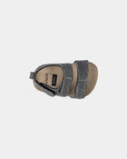 Baby Boy Striped Sandals - Black, image 4 of 6 slides